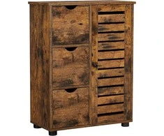 Songmics Vonios spintelė 60x30x80 cm Ruda drožlių plokštė