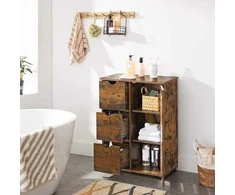 Songmics Vonios spintelė 60x30x80 cm Ruda drožlių plokštė