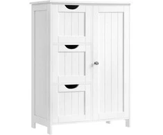Songmics Vonios kambario spintelė VASAGLE su 3 stalčiais 30 x 60 x 81 cm