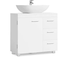 Songmics Vonios spintelė 70x30x63,8 cm Balta Saugykla