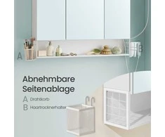 Songmics Vonios kambario spintelė su LED apšvietimu 16,6 x 90 cm