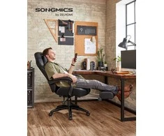 Songmics Žaidimų kėdė, 72.4x69.7x121 cm, juoda