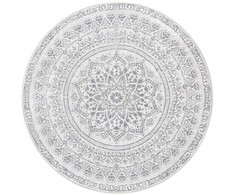 Songmics Apvali kiliminė danga, 120 cm skersmens, pilka