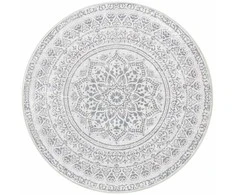 Songmics Apvali kiliminė danga, 160 cm skersmens, pilka