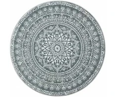 SONGMICS HOME Apvalus kilimas 160 cm skersmens Boho stiliaus antracito pilkos spalvos