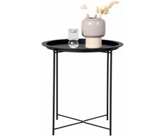 House Šoninis stalas, Bastia, Ø47x50 cm, Juodas