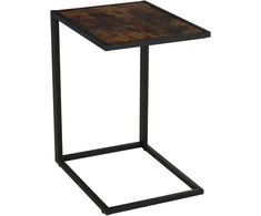Homcom Šoninis C formos staliukas Kavos staliukas Kavos staliukas Stovimas staliukas Metalas MDF Rustic-ruda 40.6 x 50.8 X 64.2 cm