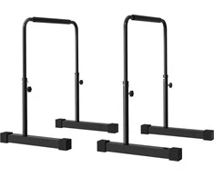 Sportnow "HOMCOM Dip Bar Bars" 2 neslystančių "Dip Station" 80-100 cm aukščio reguliuojamų fitneso paralelių rinkinys raumenų treniruotėms ir jėgos treniruotėms Plieninė juoda