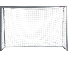 Sportnow HOMCOM futbolo vartai su PE tinklu, futbolo vartai vaikams ir suaugusiesiems, 300 x 120 x 200 cm, plienas, pilki, sodo treniruotėms
