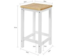 Sobuy 2 x baro kėdės, Baro kėdė su atrama kojoms, išbandyta 120 kg, FST29-WNx2