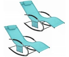 Sobuy ,2xSwing Chair,Lounge Chair,Lauko baldai,2-vietis,mėlyna,OGS28-HBx2