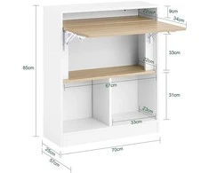Stalas, SoBuy FWT104-WN, 70x57x85 cm