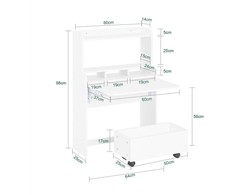 Stalas, SoBuy FWT105-W, 64x20x82 cm