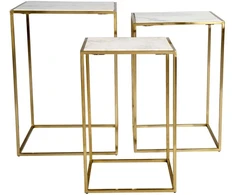 Stalo rinkinys, Avola, 35.5x35.5x56 cm, 40.5x40.5x61 cm, 46x46x66 cm, Auksinis