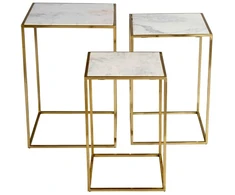 Stalo rinkinys, Avola, 35.5x35.5x56 cm, 40.5x40.5x61 cm, 46x46x66 cm, Auksinis