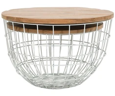 Stalo rinkinys, Avola, 66x66x40.5 cm, 76x76x48.5 cm, Baltas