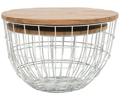 Stalo rinkinys, Avola, 66x66x40.5 cm, 76x76x48.5 cm, Baltas