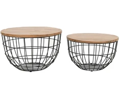 Stalo Rinkinys, Avola, 66x66x40.5 cm, 76x76x48.5 cm, Juoda