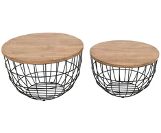 Stalo Rinkinys, Avola, 66x66x40.5 cm, 76x76x48.5 cm, Juoda