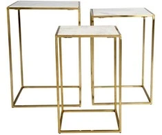 Stalo rinkinys, Avola, 35.5x35.5x56 cm, 40.5x40.5x61 cm, 46x46x66 cm, Auksinis