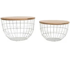 Stalo rinkinys, Avola, 66x66x40.5 cm, 76x76x48.5 cm, Baltas