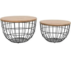 Stalo Rinkinys, Avola, 66x66x40.5 cm, 76x76x48.5 cm, Juoda