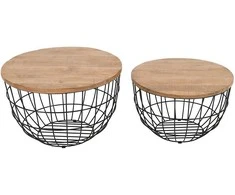 Stalo Rinkinys, Avola, 66x66x40.5 cm, 76x76x48.5 cm, Juoda
