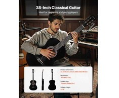 Vevor Klasikinė gitara pradedantiesiems, juoda