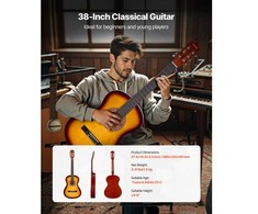 Vevor Klasikinė gitara su priedais, saulės sprogimas