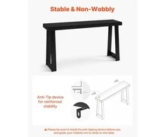 Vevor 140 cm konsolinis stalas už sofos
