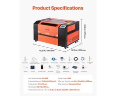 Vevor 60W CO2 lazerinis graviravimo ir pjovimo įrenginys