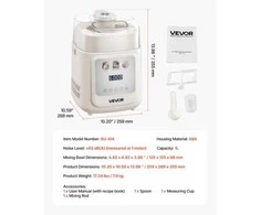 Vevor 1 litras automatinė ledų gaminimo mašina su kompresoriumi