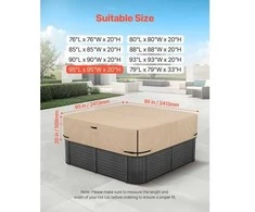 Vevor Lauko jacuzzi dangtis 2413x2413x508 mm rudas