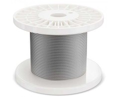 Vevor 3,18 mm nerūdijančio plieno trosas 30,5 m (7x7)