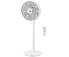 HOMCOM pastatomas ventiliatorius, tylus, su nuotolinio valdymo pultu, 12 greičio lygių, laikmatis, reguliuojamas pakreipimas ir svyravimas, miego režimai, baltas
