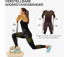 SPORTNOW mediniai atsispaudimų strypai su 8 poromis skylučių, įskaitant pasipriešinimo juostas, 11 pratimų, fitneso paraleletai raumenų treniruotėms, jėgos treniruočių gamta