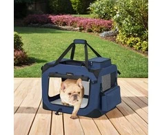 Songmics Augintinio transporto dėžė sulankstoma 50x35x35 cm tamsiai mėlyna