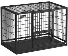 Songmics Feandrea Patvarus ir transportabilus narvas šunims 92,5 x 57,5 x 64 cm, juodas