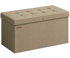 Songmics Suoliukas su daiktadėže 38 x 76 x 38 cm kupranugario rudos spalvos