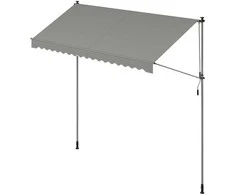 Songmics Tentas su rankine alkūne 350 x 120 cm pilkos spalvos
