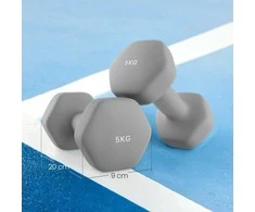 SONGMICS hanteliai, 2 vnt. rinkinys, 2 x 5kg
