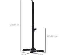 "HOMCOM" Stovas štangoms, 2 vnt., stovas štangoms, reguliuojamo aukščio stovas štangoms, štangos su guminėmis kojelėmis, 105-160 cm, jėgos treniruotėms, iki 150 kg, plienas