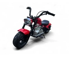 Toycars Chopperas, 24 voltų vaikiškas elektrinis motociklas, 122x62x73 cm, raudonas