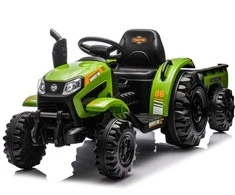 Toycars Elektrinis traktorius su priekaba, 12V, žalias, 115x68x63 cm