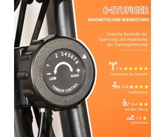Homcom Treniruoklis "2-in-1" su 8 reguliuojamais magnetinio pasipriešinimo lygiais ir 1 pora tempimo gumų 107x52x110 cm