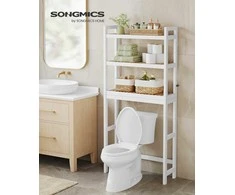 Songmics Vonios lentyna, bambukas, balta