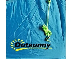 Outsunny Tunelinė palapinė 4 asmenų kempingo palapinė su 2 kambariais, apsauga nuo UV spindulių, langas, krepšys, 2000 mm