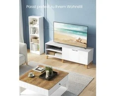 TV staliukas Songmics Vasagle TV spintelė su 2 durelėmis 40 x 140 x 50 cm balta