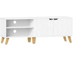 TV staliukas Songmics Vasagle TV spintelė su 2 durelėmis 40 x 140 x 50 cm balta