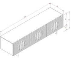 TV staliukas, 180 x 50 x 49 cm, Hudson, baltas